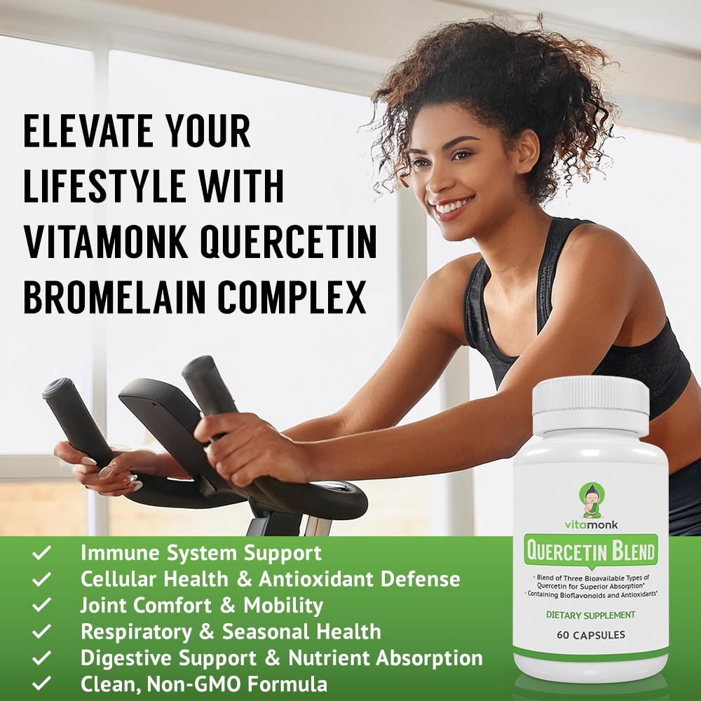 VitaMonk Quercetin with Bromelain Capsules 60 Count