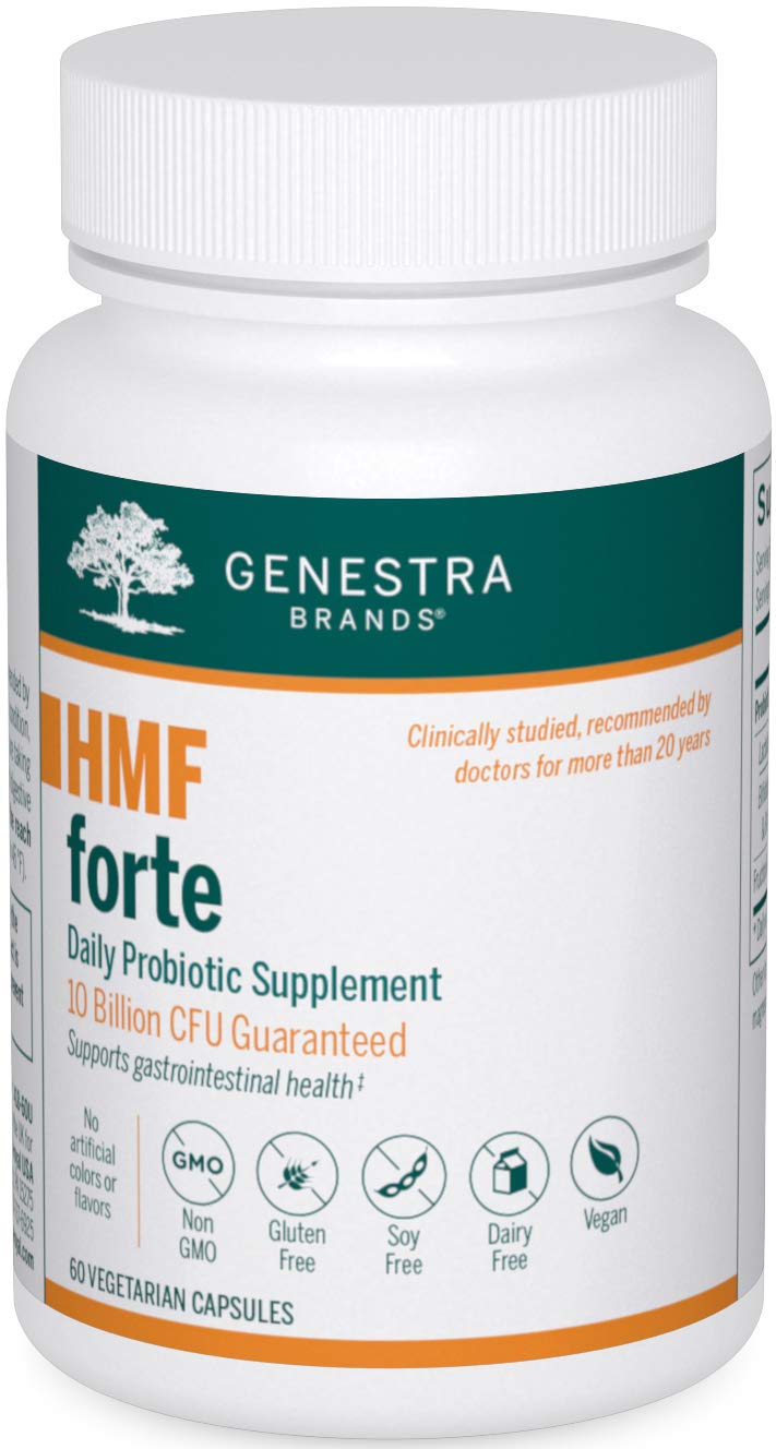 Genestra Brands HMF Forte Probiotic Supplement Four Strains of Probiotics to Promote GI Health 60 Capsules
