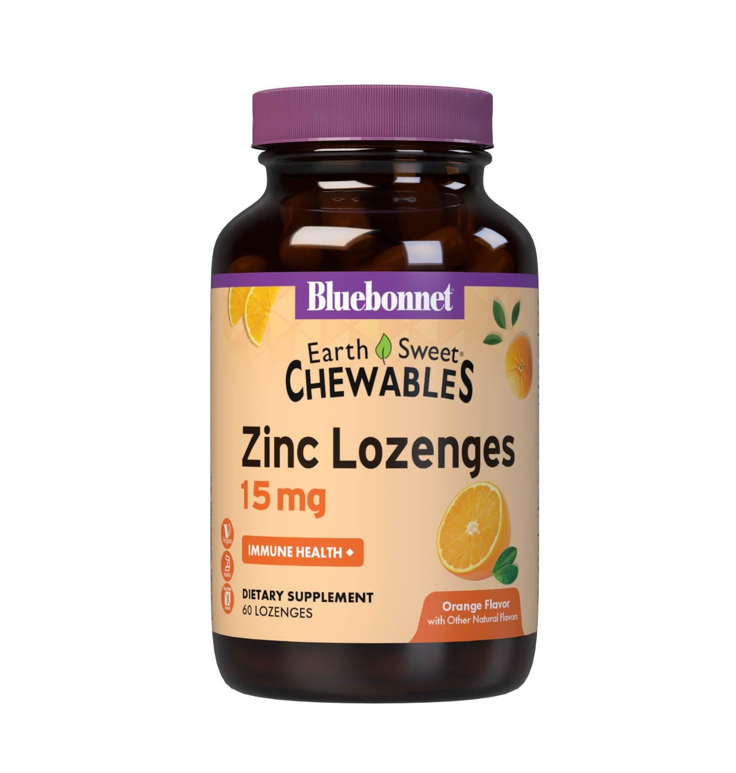 BlueBonnet Earthsweet Zinc Lozenges Gummy, 60 Count