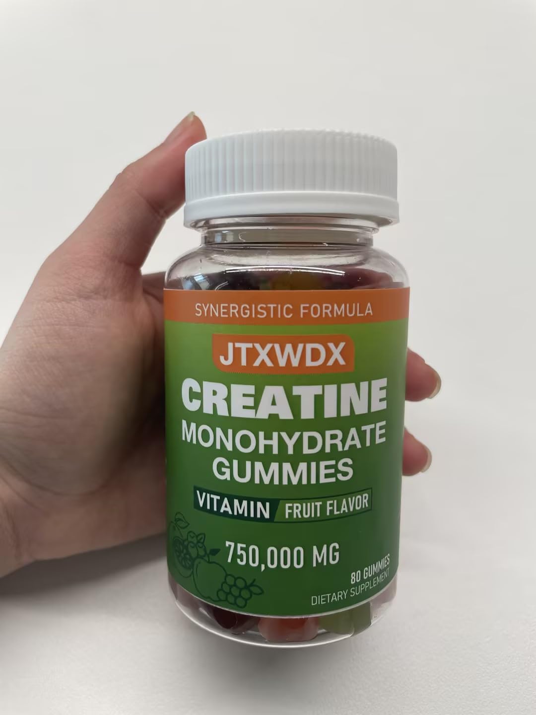 JTXWDX Creatine Monohydrate Gummies for Men Dietary Supplements 80 Count