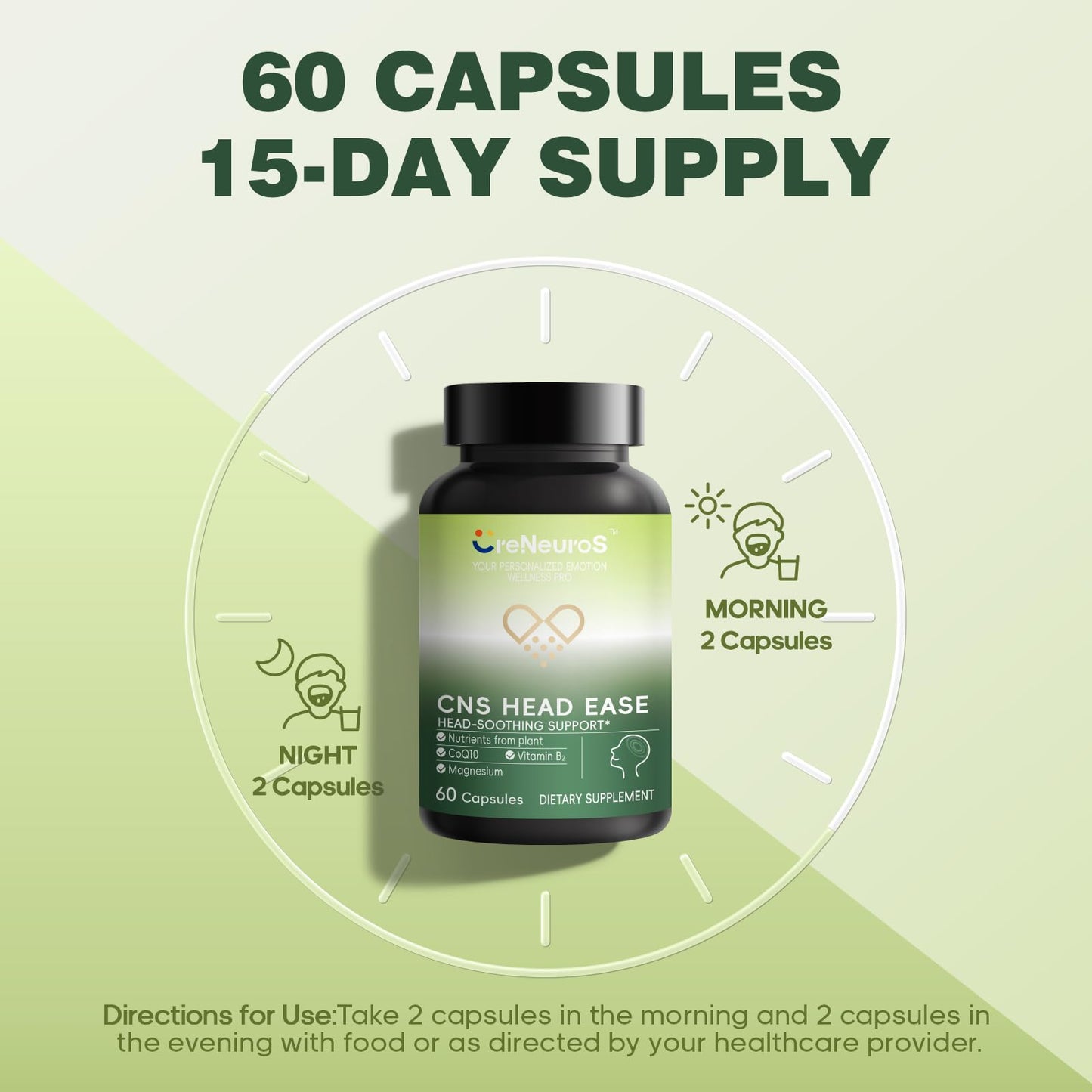 CreNeuroS CNS Head Ease Softgels, 60 Capsules