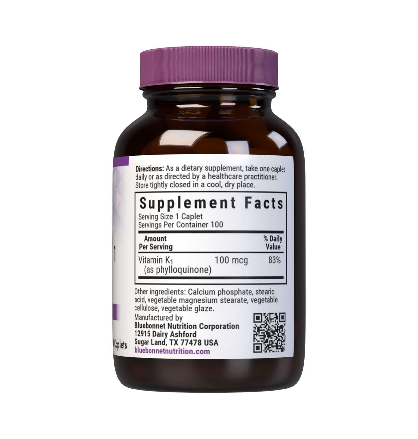 BlueBonnet Vitamin K1 Caplets 100