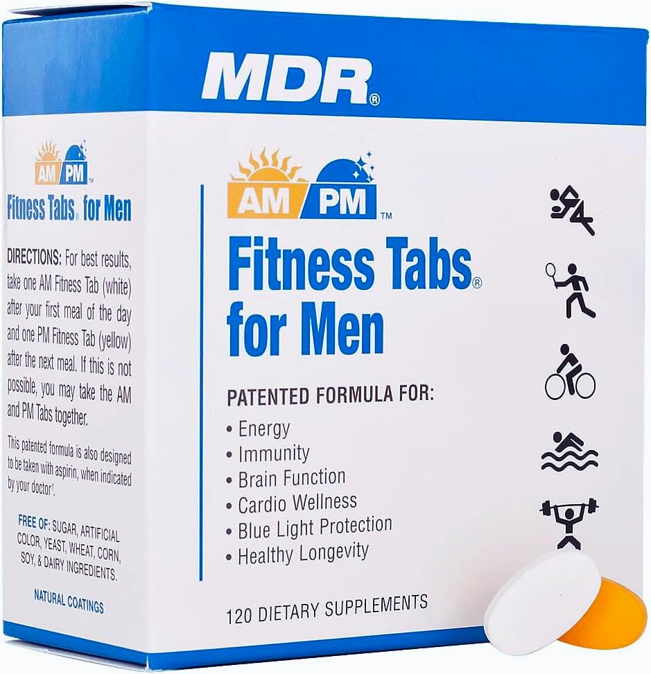 MDR Fitness Tabs Patented AM/PM Multivitamin for Men Tablet 120 Count