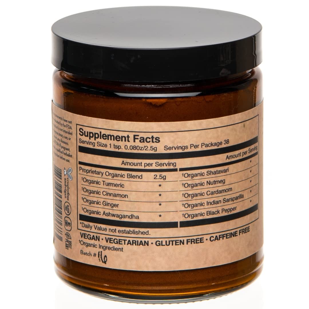 PAAVANI Ayurveda Golden Milk Turmeric & Ashwagandha Blend Powder 3.3 Ounce