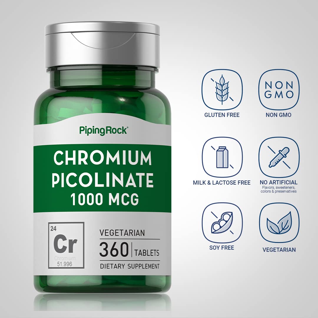 Piping Rock Chromium Picolinate 1000mcg Tablet 360 Tablets