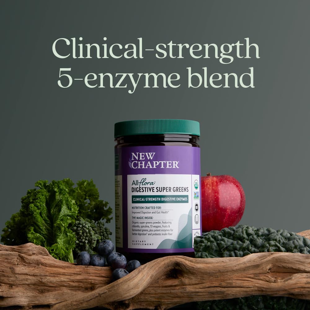 New Chapter All-Flora Digestive Super Greens Powder 7.4 Ounce
