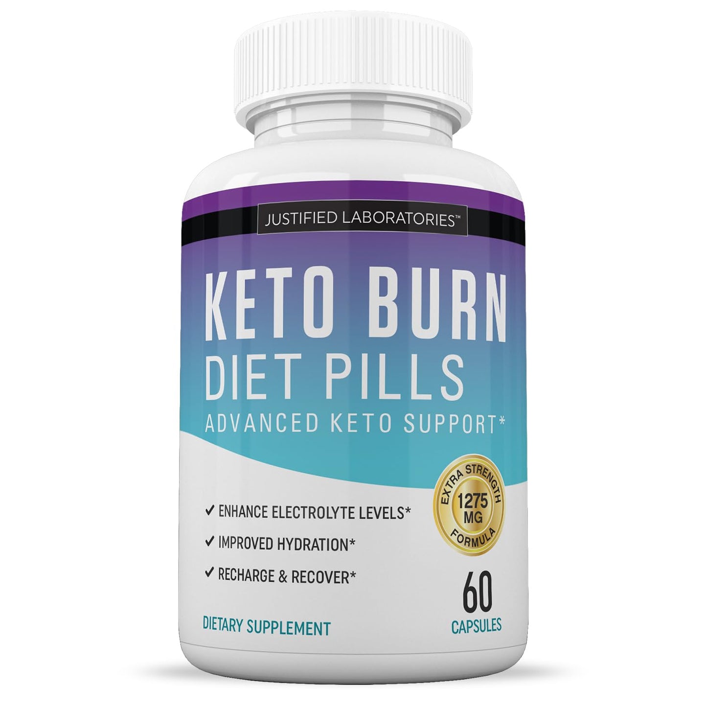 Justified Laboratories Keto Burn Diet Pills 1275MG 60 Capsules