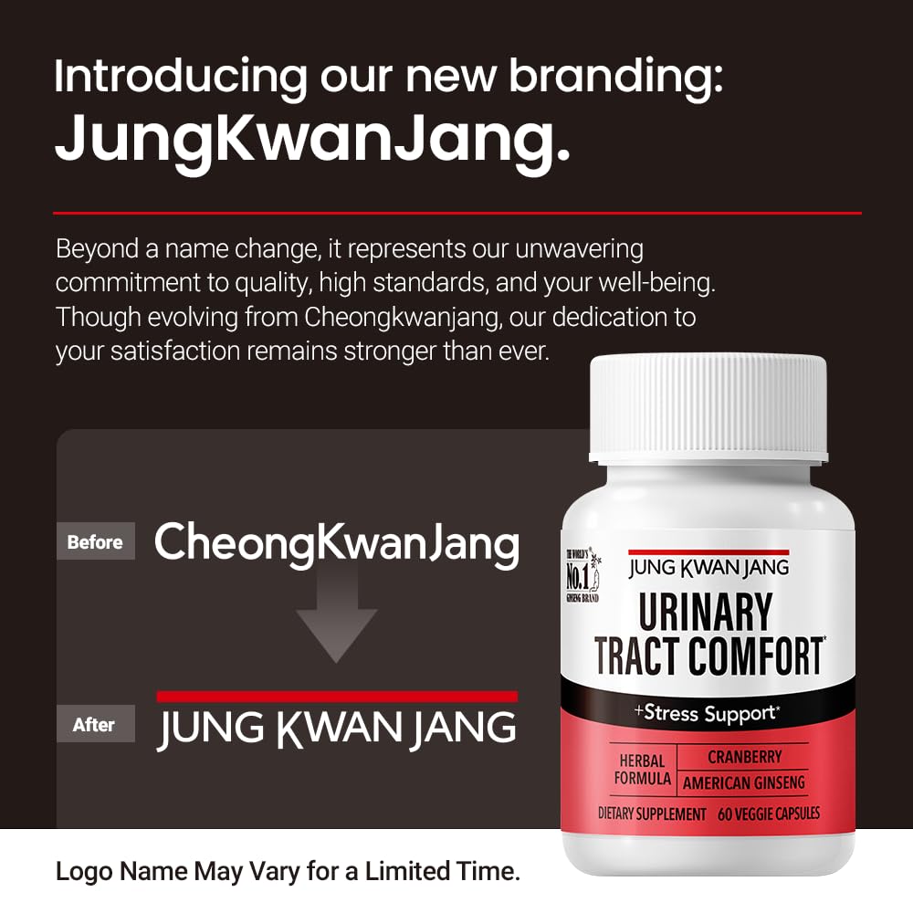 JUNG KWAN JANG Urinary Tract Comfort Formula with Pacran Cranberry 500mg, American Ginseng 143mg, 60 Capsules