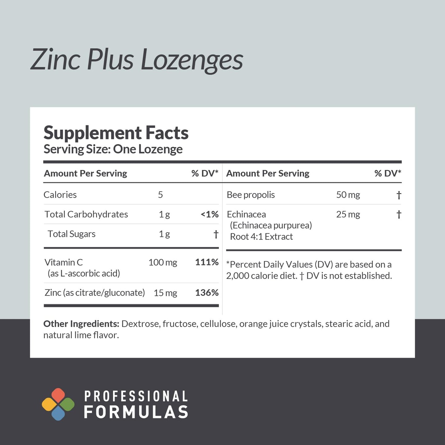 Professional Complementary Health Formulas Zinc Plus Lozenges, 90 Count