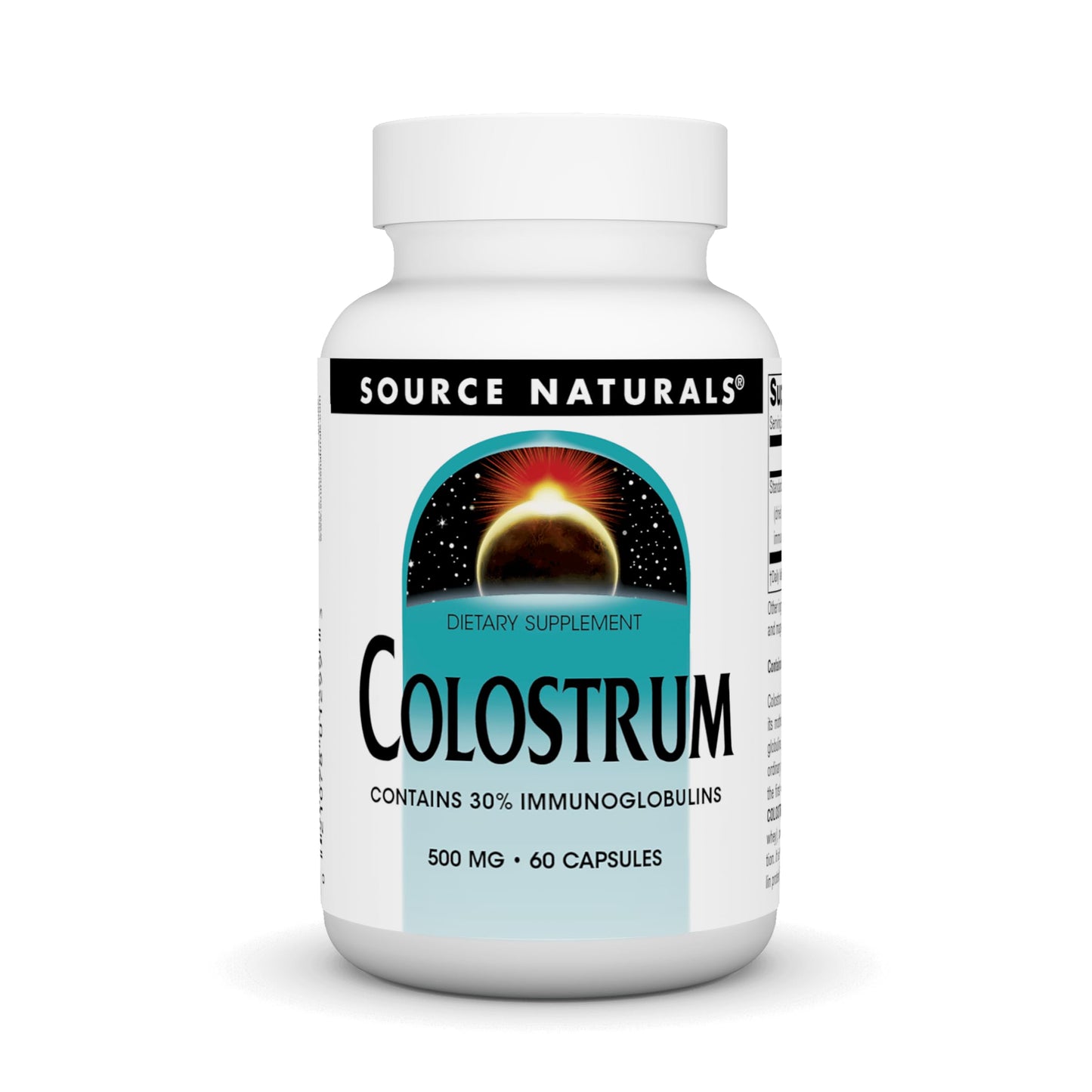 Source Naturals Colostrum Contains 30 Percent Immunoglobulins 60 Capsules