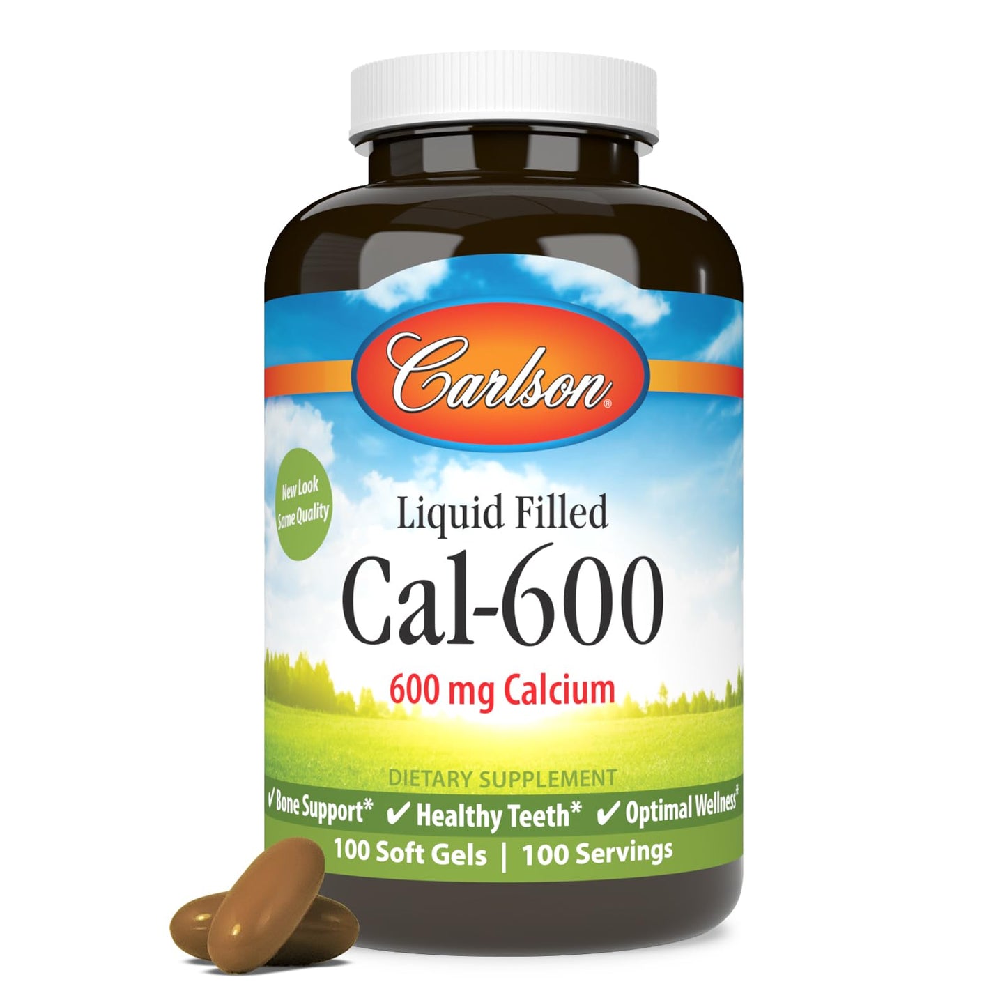Carlson Cal-600 Calcium Softgels, 100 Softgels