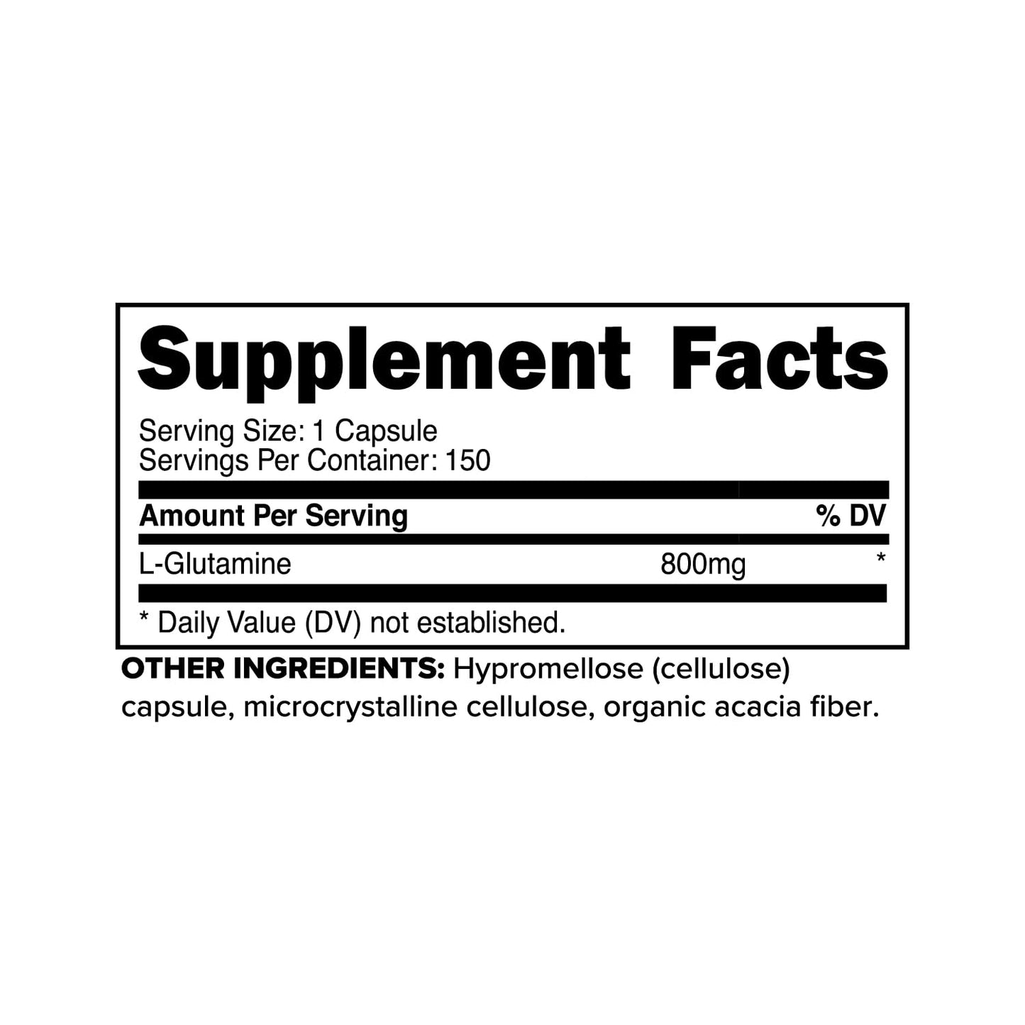 Primaforce L-Glutamine 800mg Capsules, 150 Count