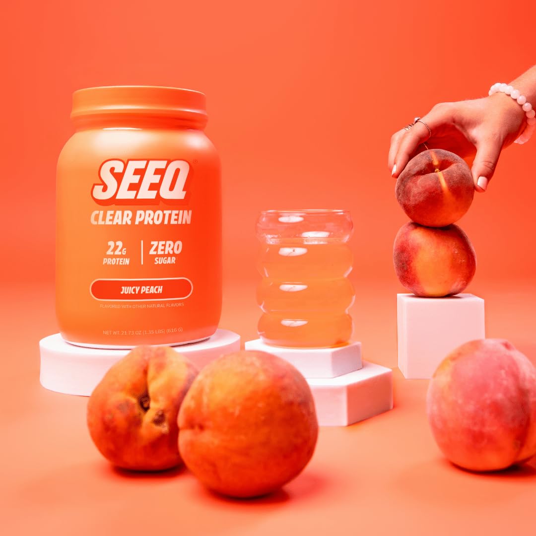 SEEQ Clear Protein Powder Juicy Peach, 22 Servings