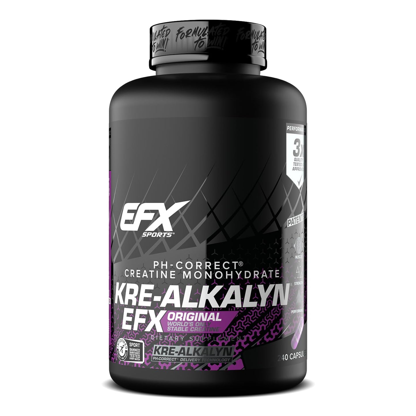 EFX Sports Kre-Alkalyn EFX Creatine Monohydrate Capsule, 240 Capsules