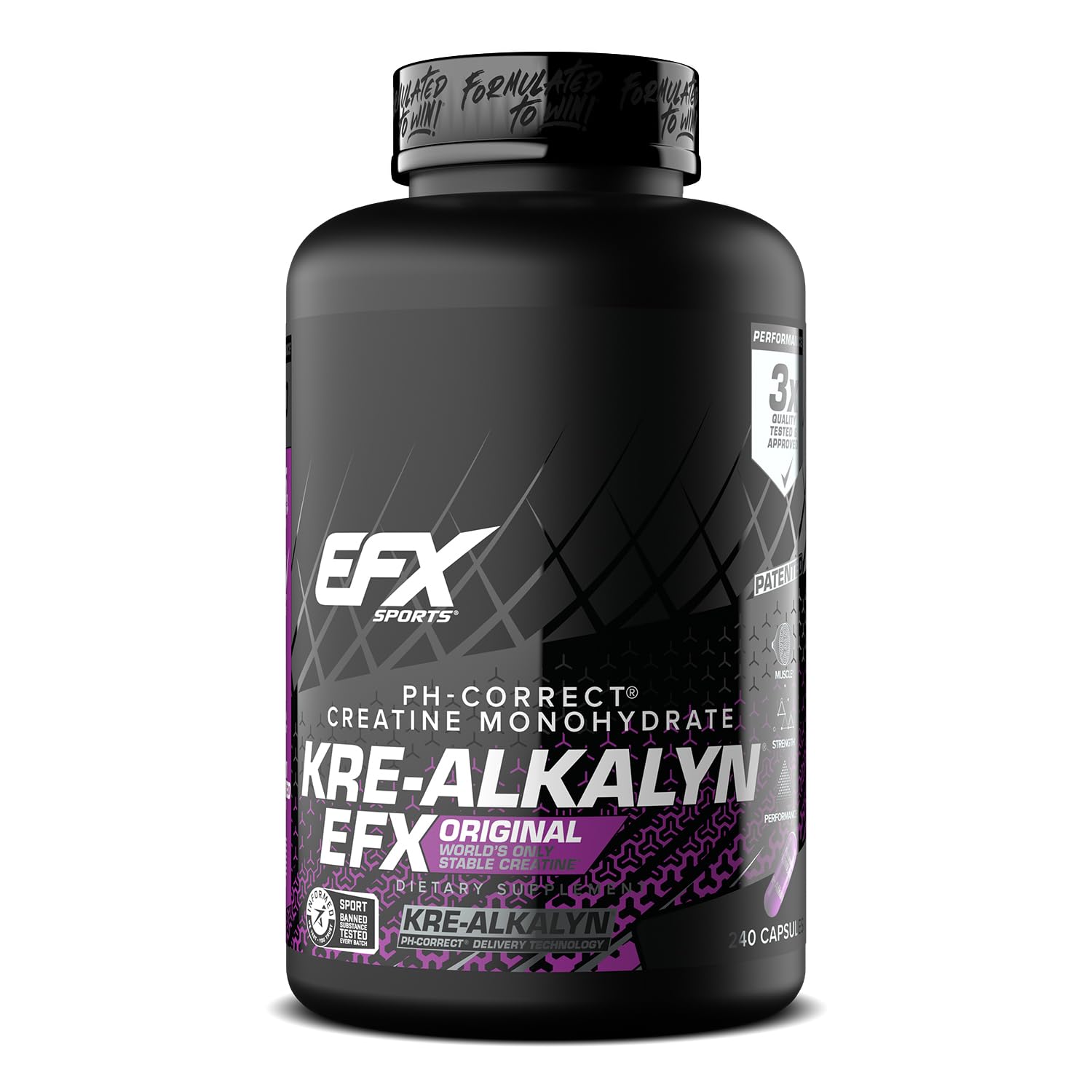 EFX Sports Kre-Alkalyn EFX Creatine Monohydrate Capsule, 240 Capsules