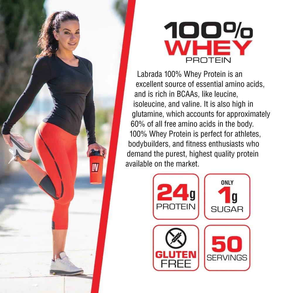 Labrada 100% Whey Protein Chocolate Powder, 66.08 Servings