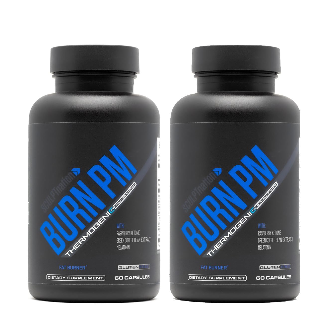 Sculpt Nation Night Time Metabolism Support with Raspberry Ketones, Green Tea Extract and Melatonin Capsules - 120 Count