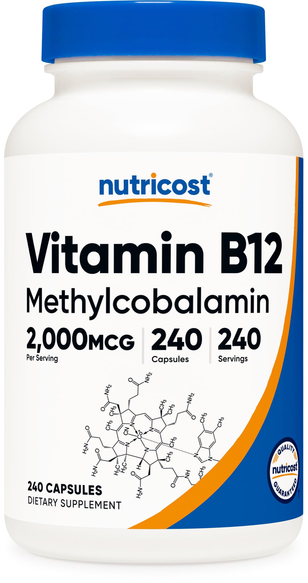 Nutricost Vitamin B12 (Methylcobalamin) 2000mcg Capsule, 240 Count
