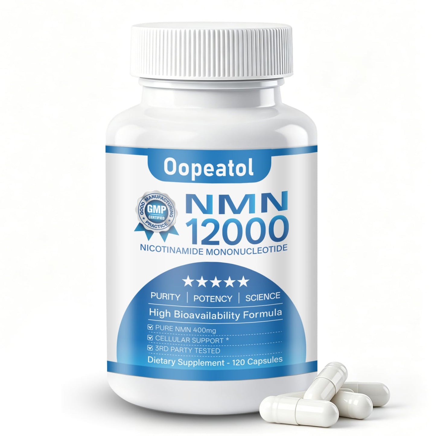 Oopeatol NMN 400mg Capsules, 120 Count