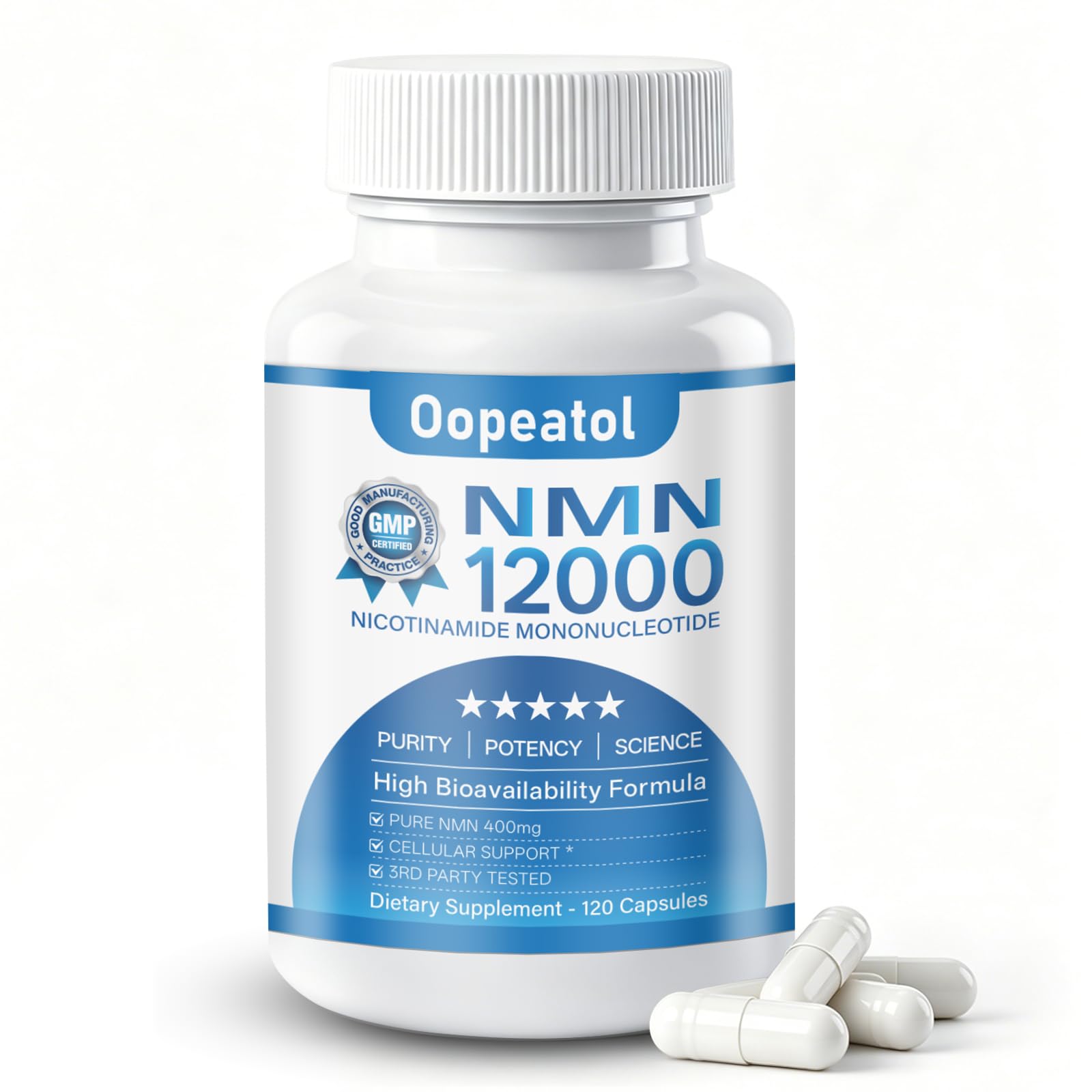 Oopeatol NMN 400mg Capsules, 120 Count
