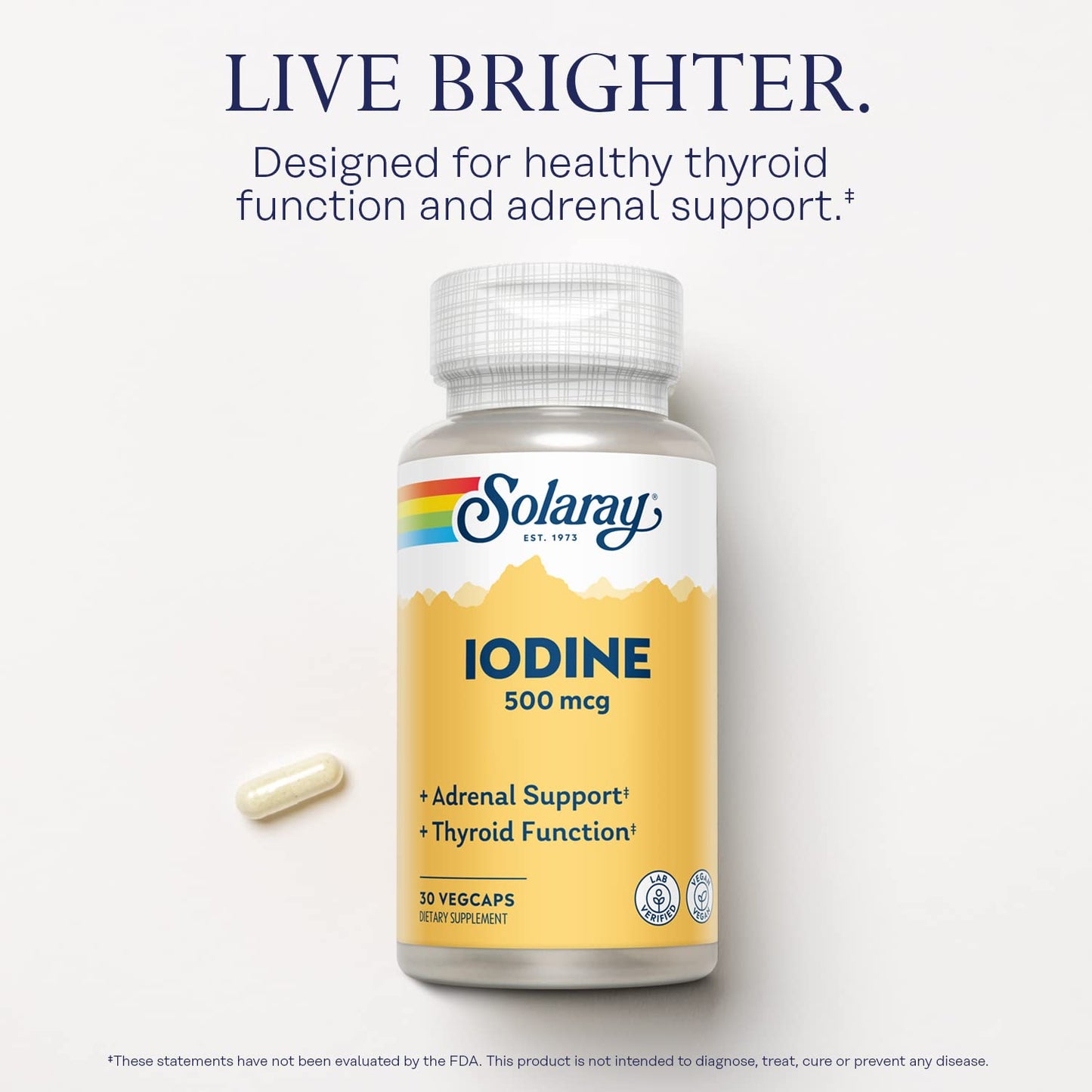 SOLARAY Iodine 500 mcg Capsule, 30 Count