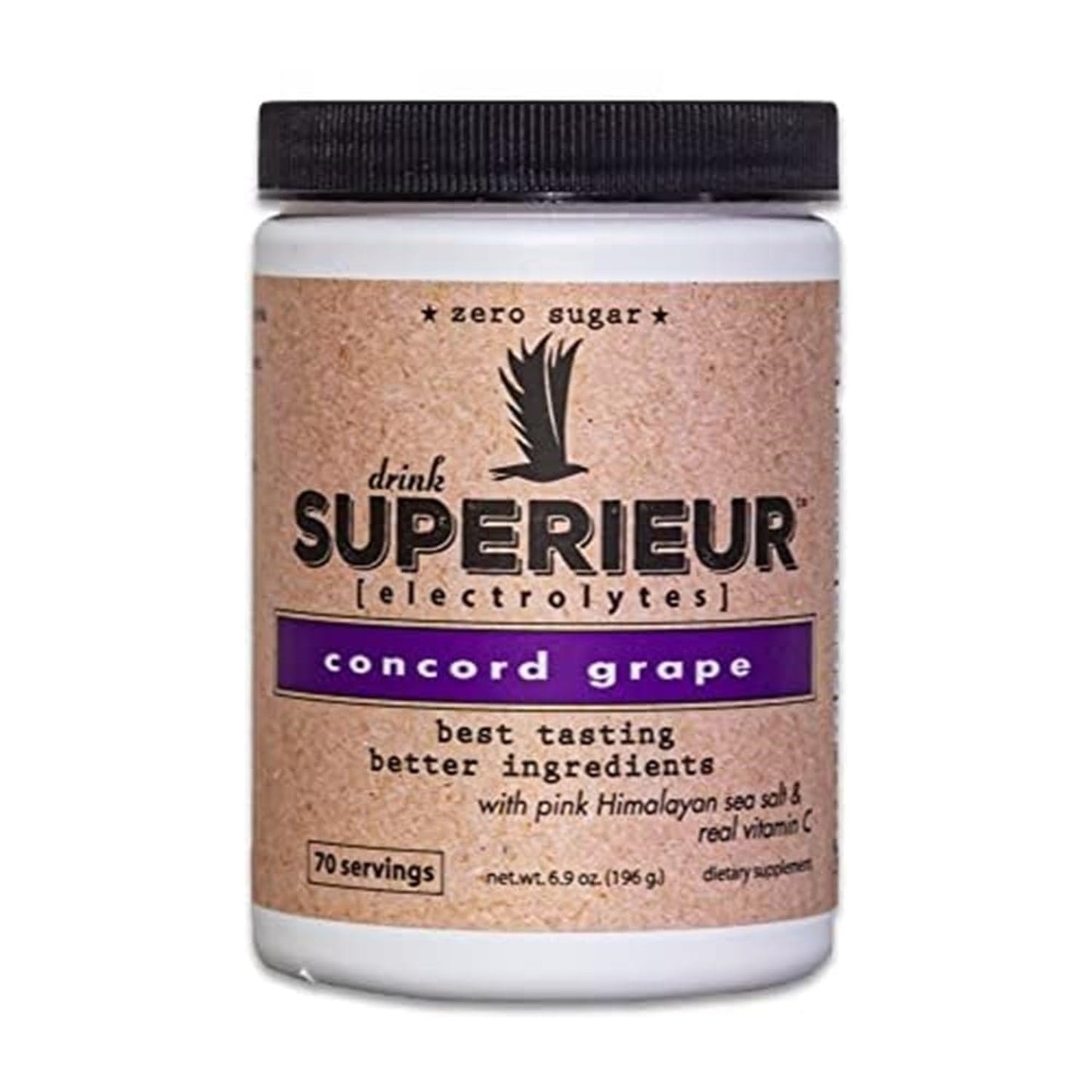 Superieur Sea Mineral Electrolyte Powder (6.9) Concord Grape, 70 Servings