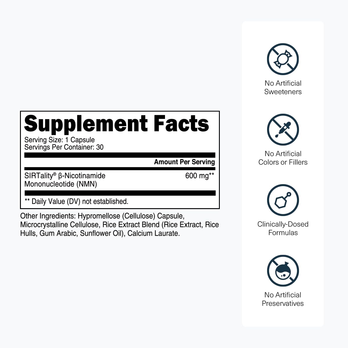 Transparent Labs NMN Supplement for NAD+ Levels Powder 1.5 oz - 600 mg Nicotinamide Mononucleotide