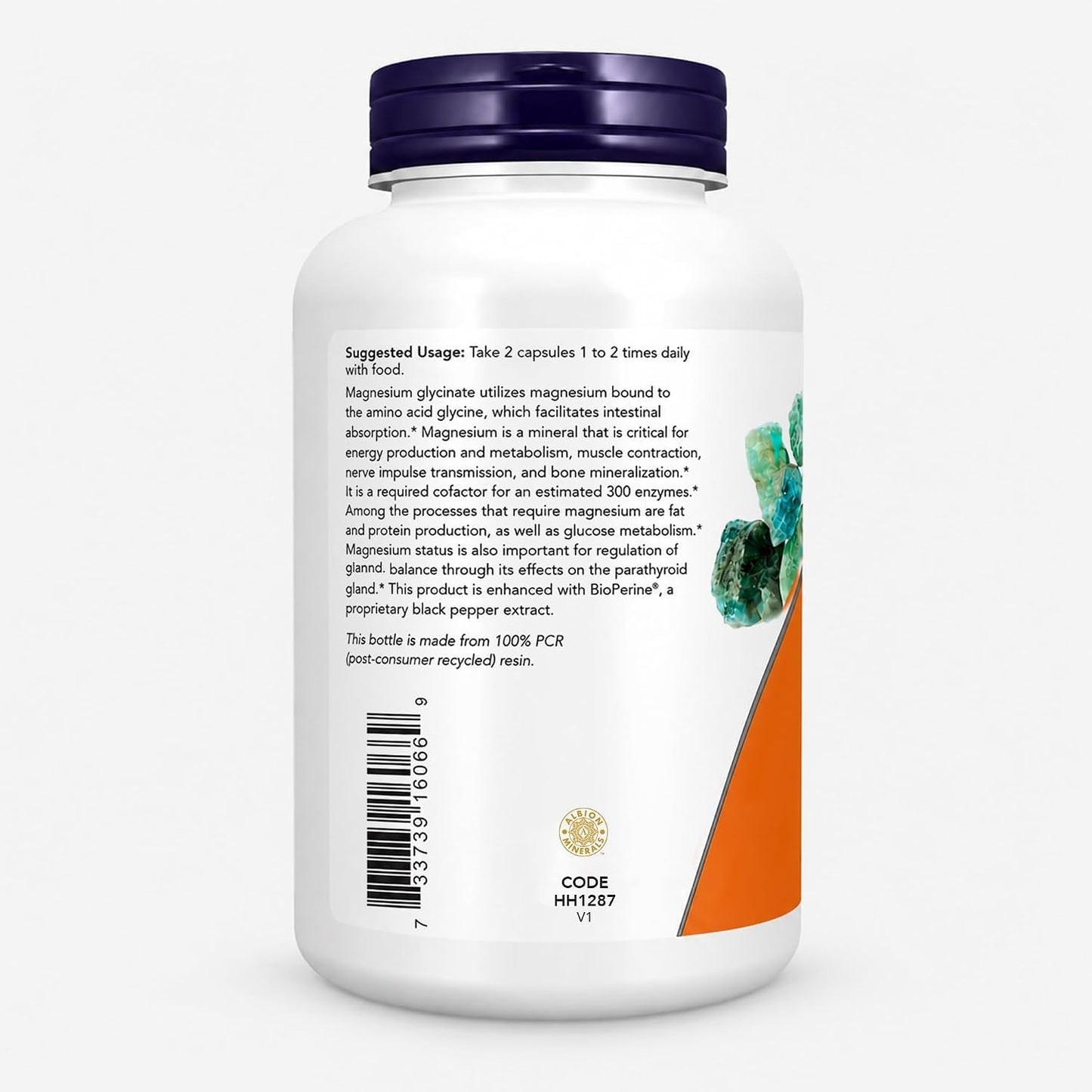NOW Foods Magnesium Glycinate with BioPerine Veg Capsules, 720 Capsules
