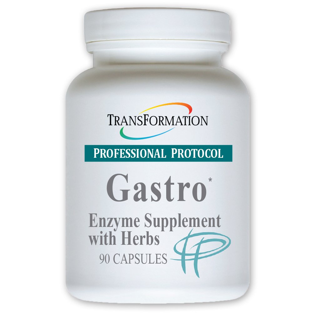 TRANSFORMATION Gastro Enzyme Supplement with Herbal Blend & Vitamin E Capsule, 90 Count