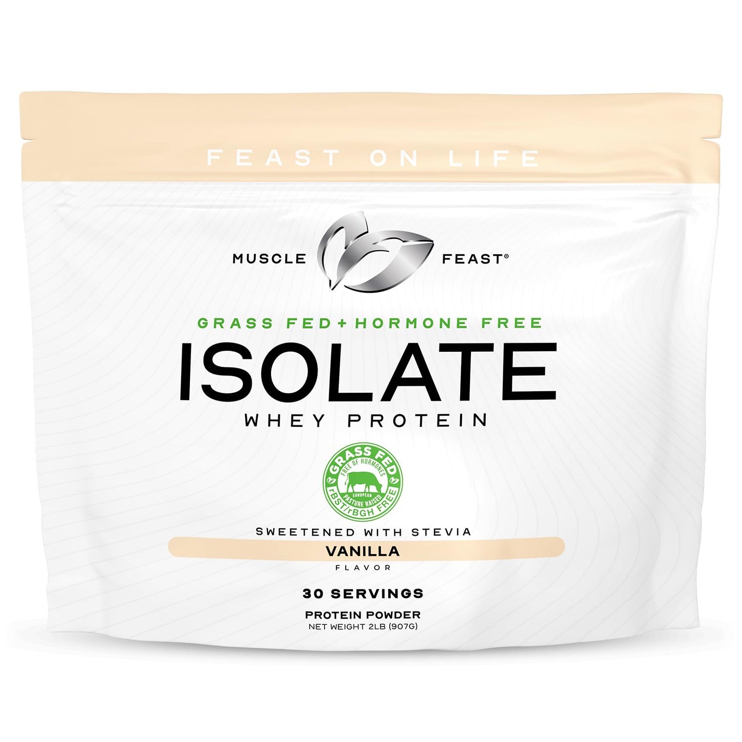 Muscle Feast Whey Protein Isolate Powder (Vanilla, 2 lb) + Creatine Monohydrate Micronized Powder (Unflavored, 250 g) – 1 Unit Each