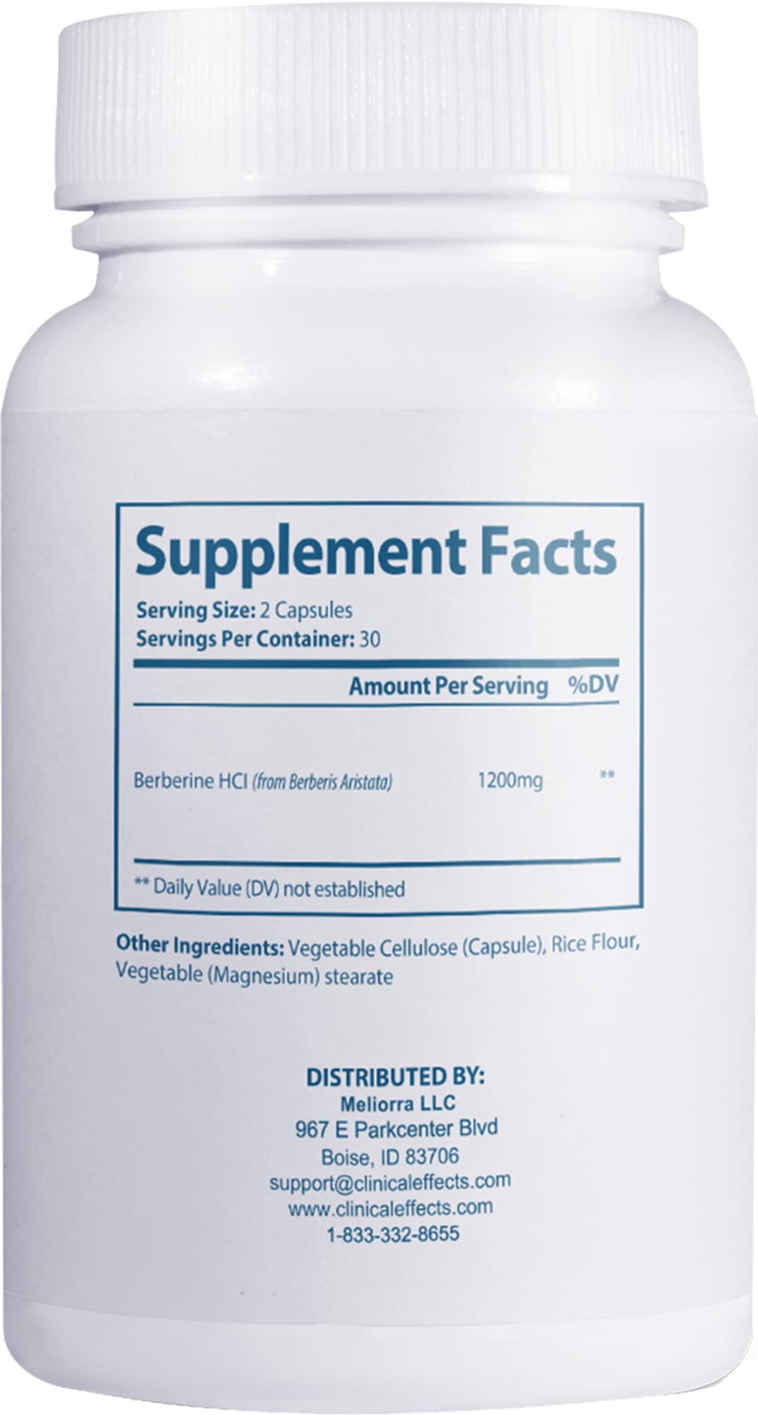 Clinical Effects Berberine HCL - Pure Berberine 1200mg - Liver Support - Vegan Supplement Capsules 180 Count