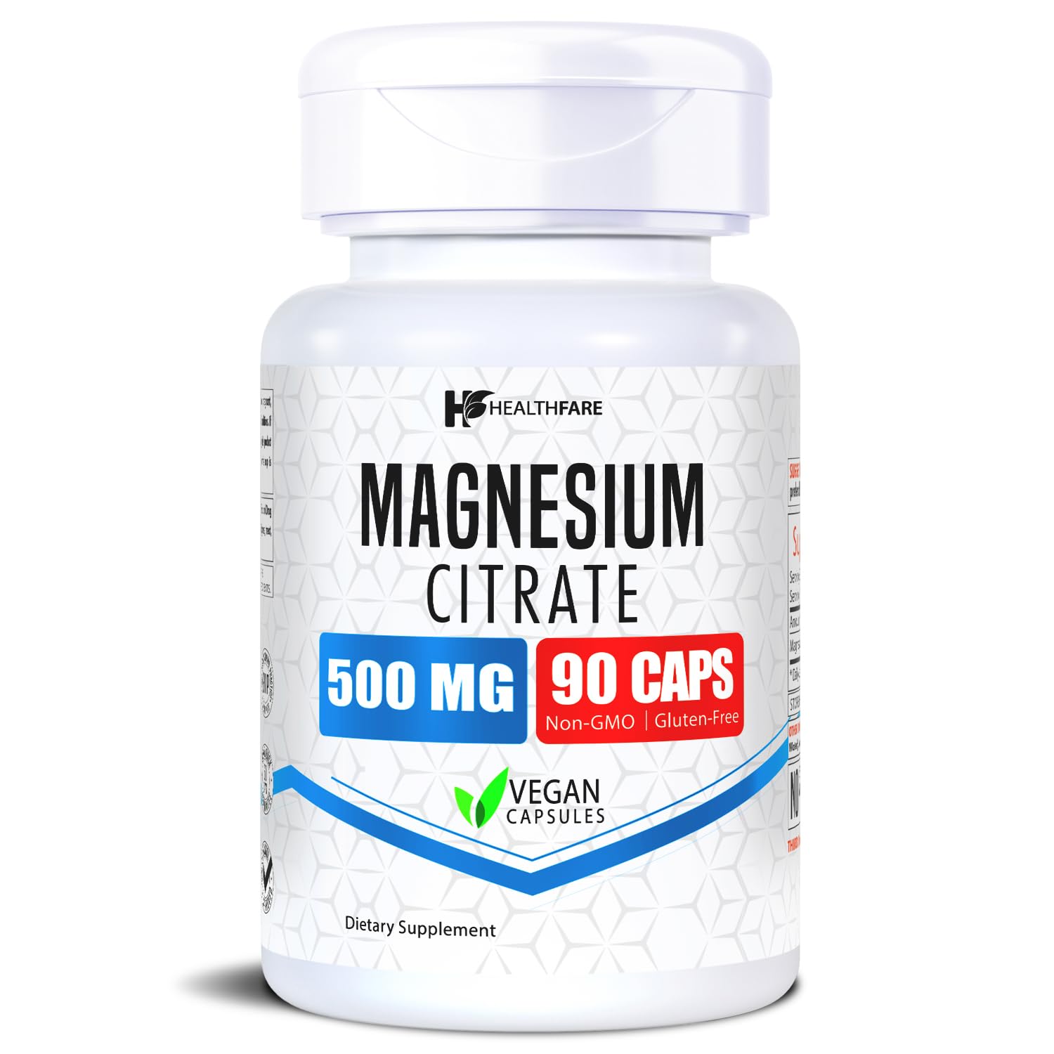 Healthfare Magnesium Citrate Capsules 500mg, 90 Count