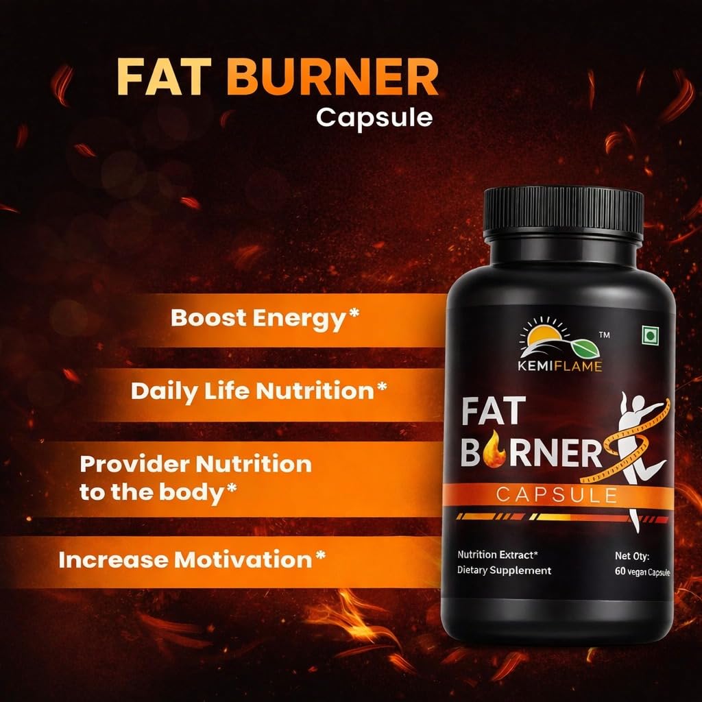 KEMIFLAME Fat Burner & Energy 60 Capsules Pack of 2