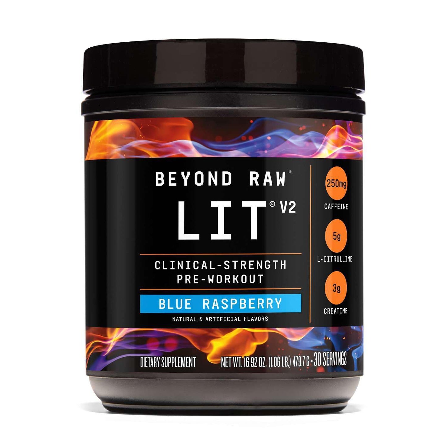 BEYOND RAW GNC LIT V2 Pre Workout Powder, 30 Servings