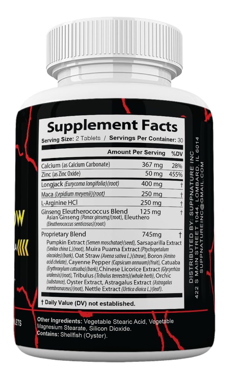 SuppNature Vitruz Grow Pills for Men Tablets, 60