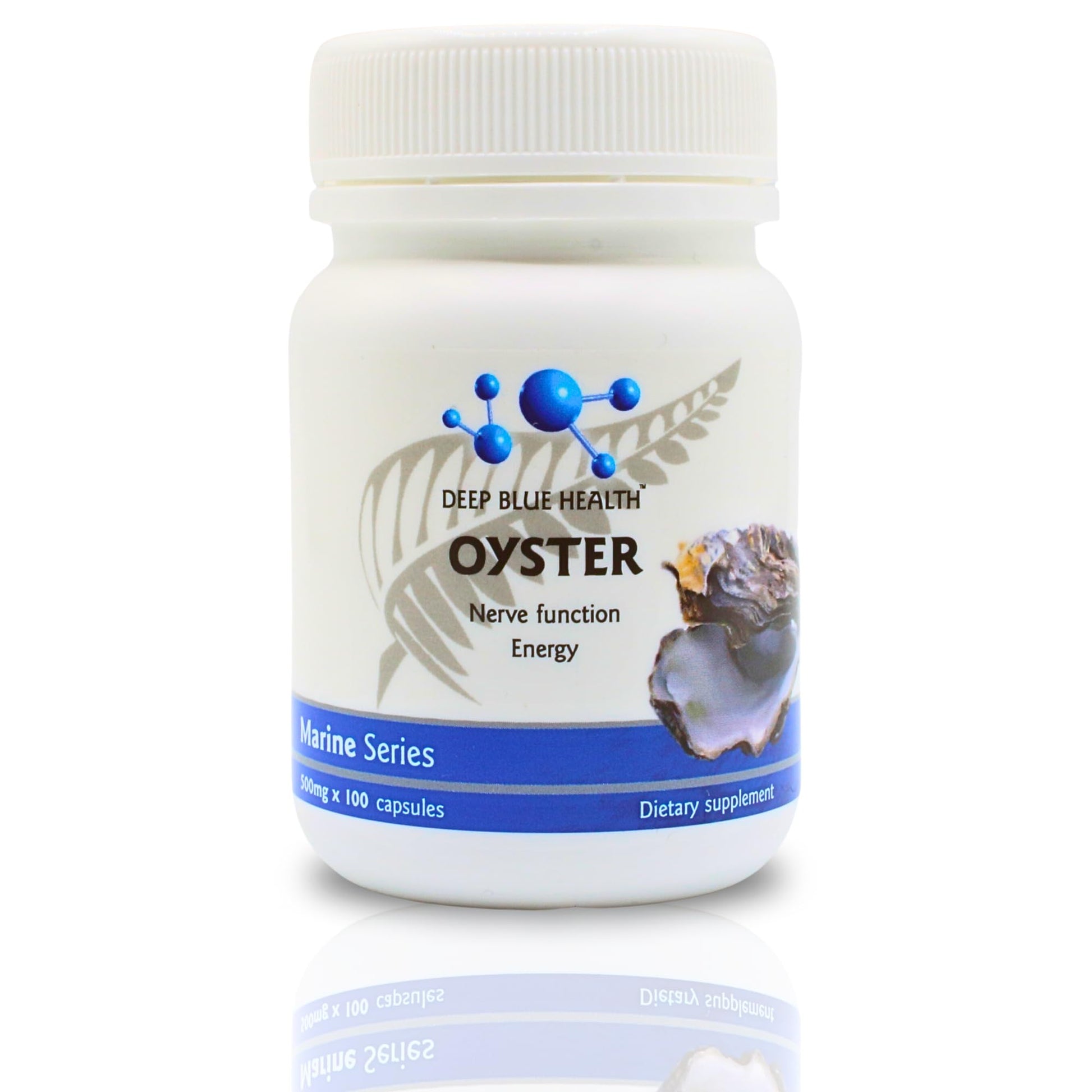 Deep Blue Health New Zealand Oyster Extract Powder Zinc Supplement Capsules 100 Count