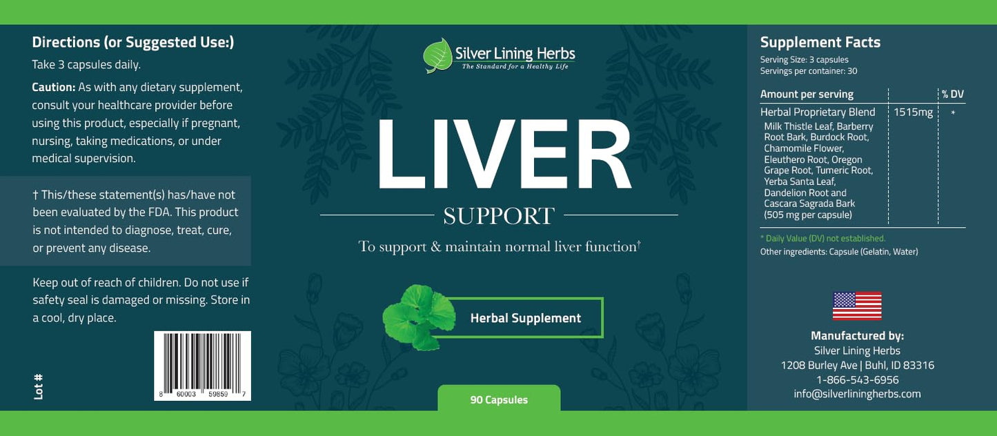 Silver Lining Herbs Liver Support Capsules 1 Count