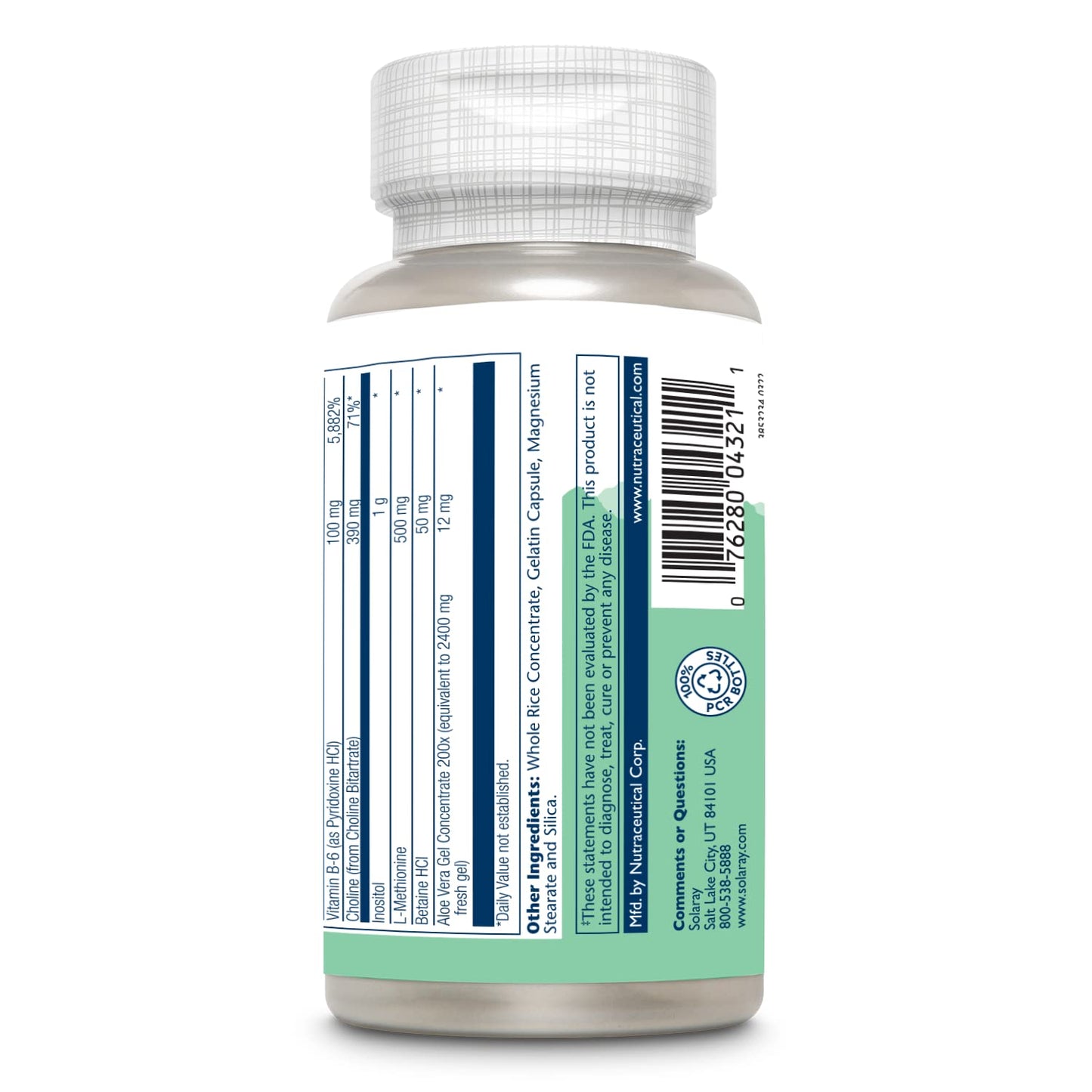 SOLARAY Lipotropic 1000 Plus Vitamin Capsules 100 Count
