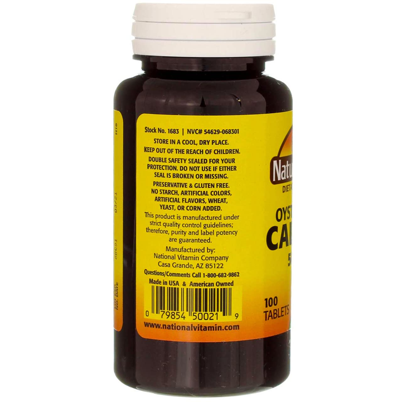 Nature's Blend Oyster Shell Calcium 500 mg Tablets, 100 Count