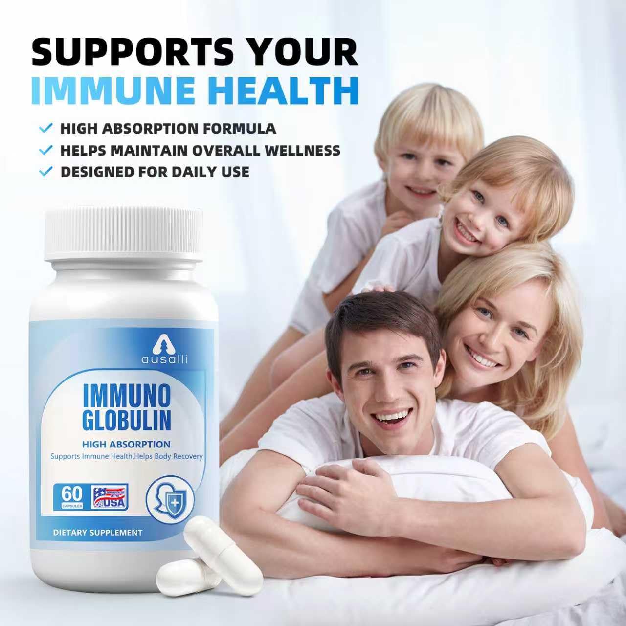 Ausalli Immunoglobulin High Absorption Supplement, 60 Capsules