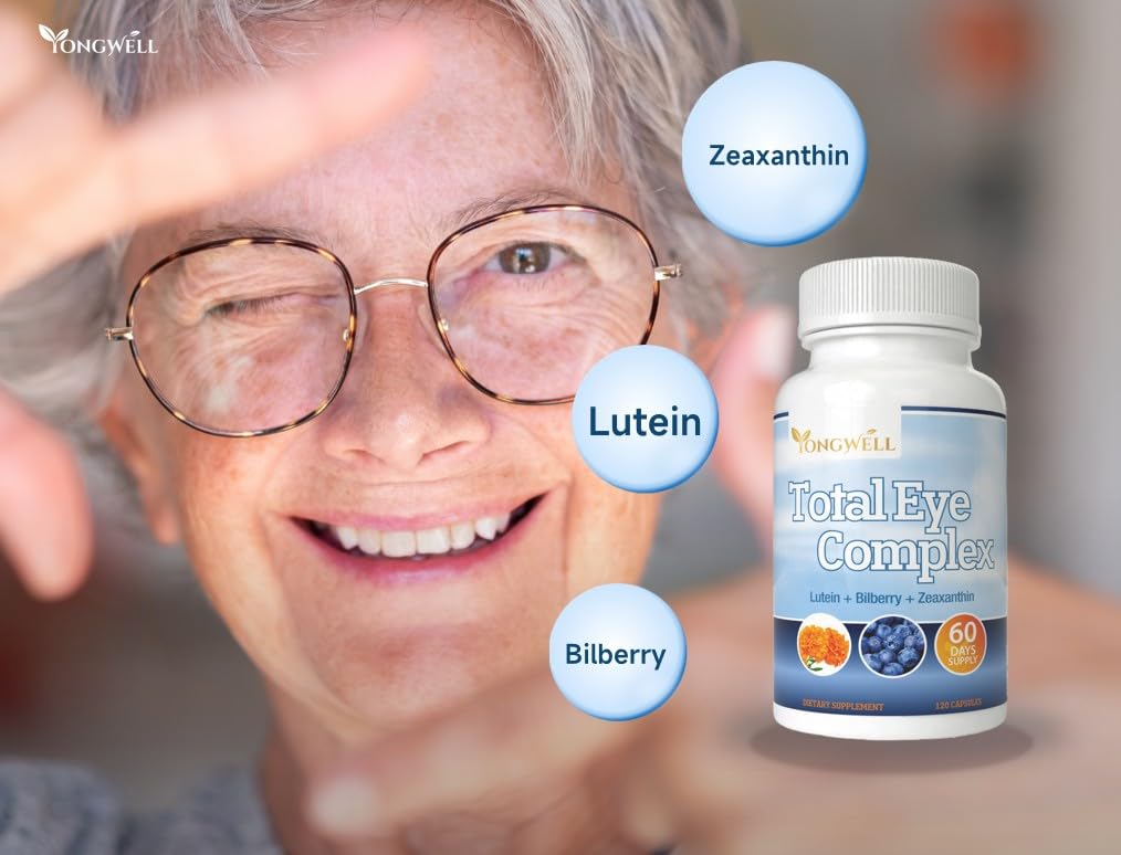YongWell Total Eye Complex with Lutein, Bilberry & Zeaxanthin Capsules, 120 Count