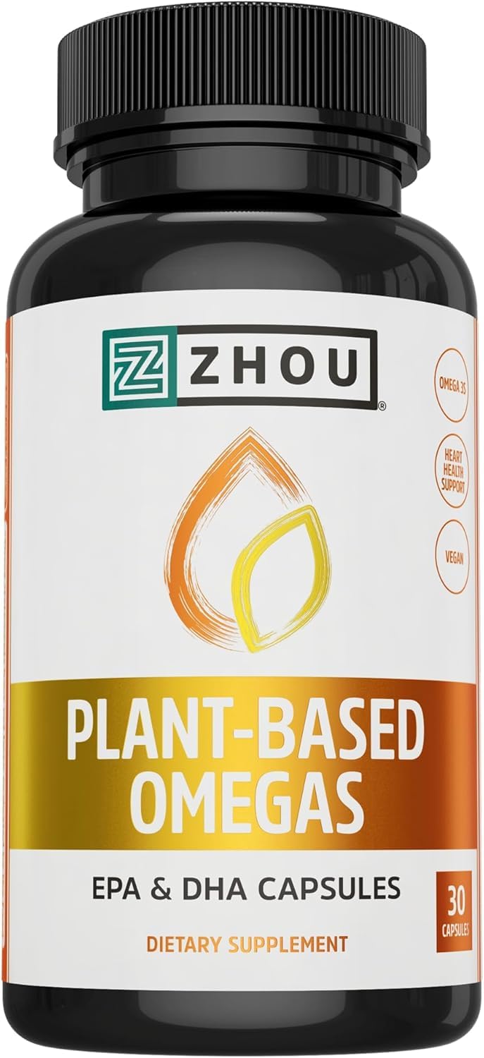 Zhou Plant-Based Omegas Vegan Omega-3 Supplement 30 Capsules