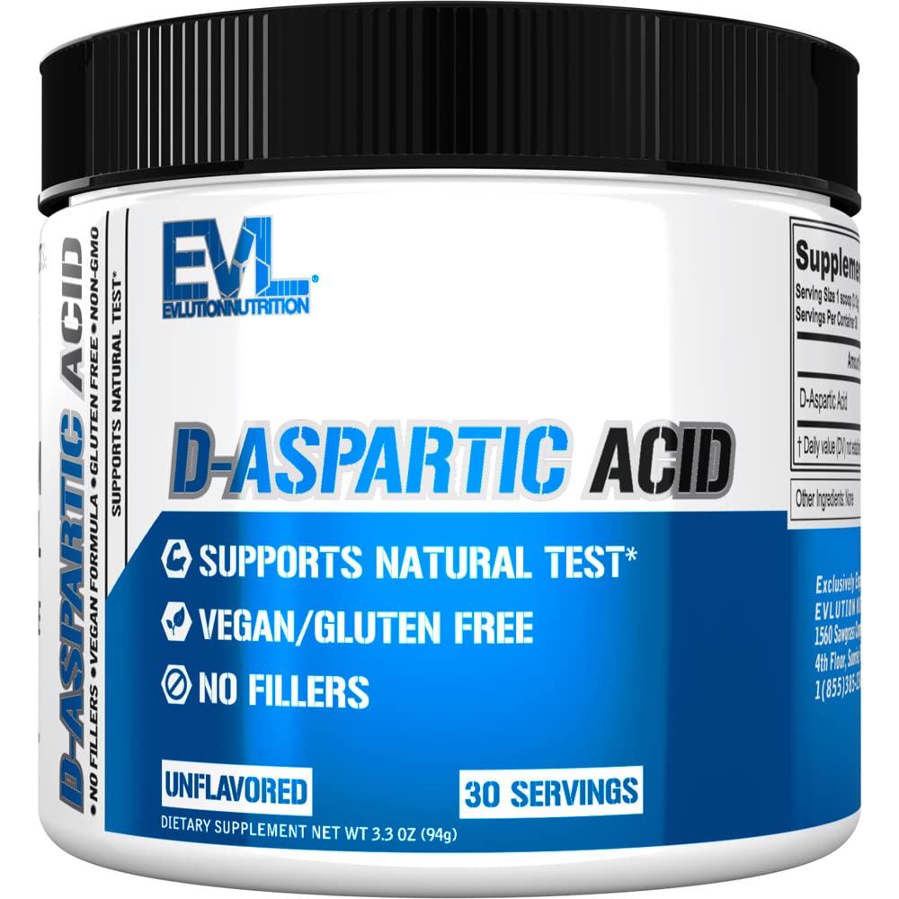Evlution D-Aspartic Acid Testosterone Booster Powder 3.3 Ounce