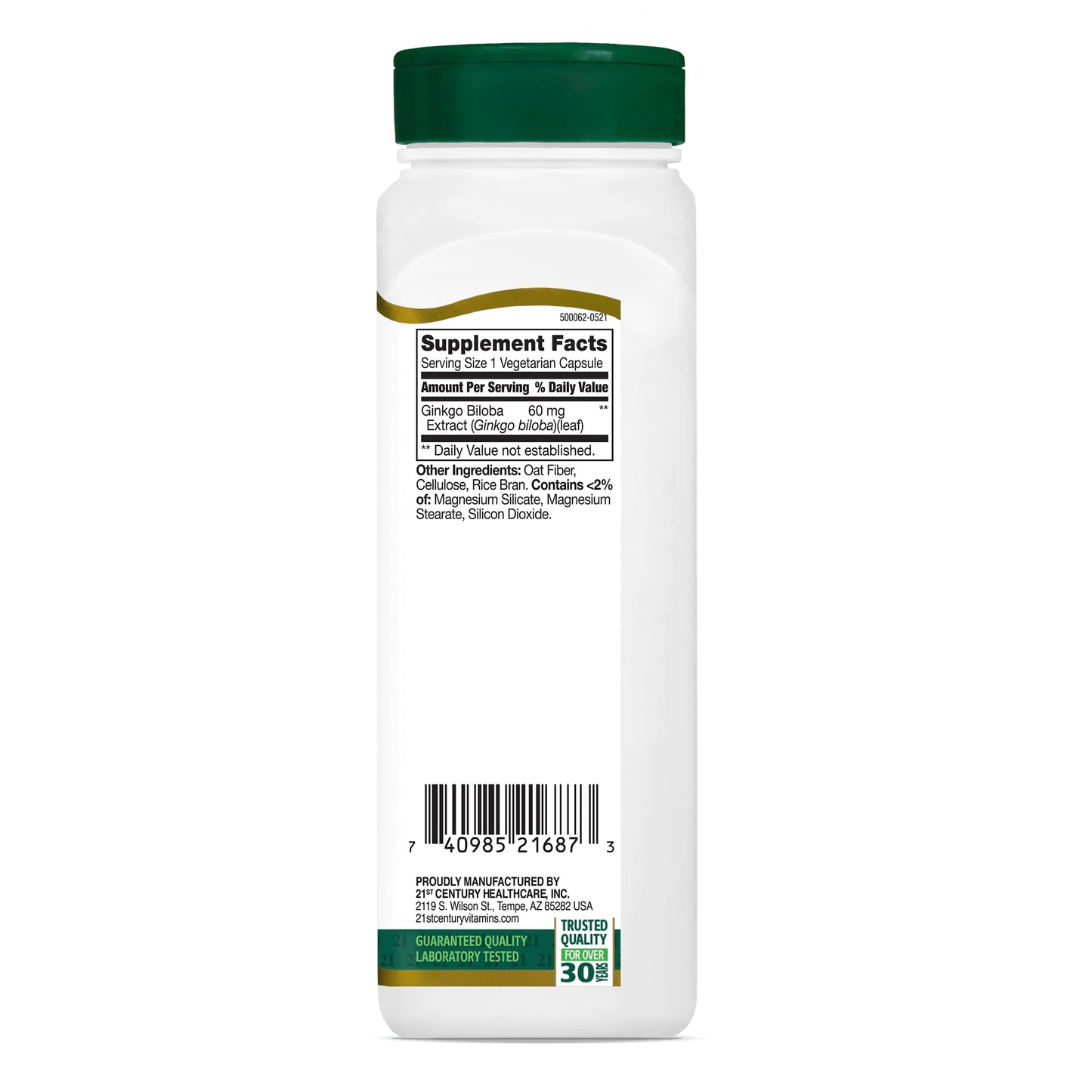 21st Century Ginkgo Biloba Extract Capsules, 200 Count