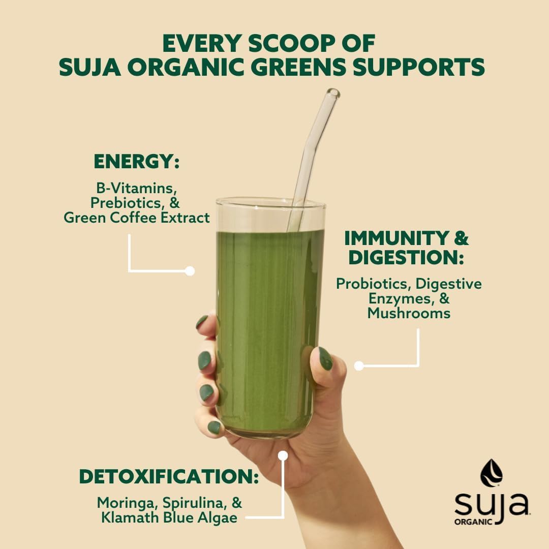 Suja Organic Greens Probiotic Blend, Spirulina Powder, 4.2 oz