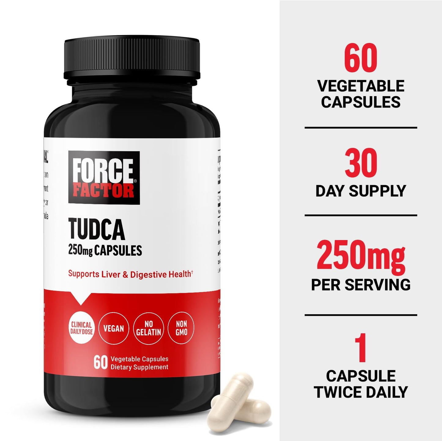 Force Factor TUDCA Liver Support Supplement Capsule, 60 Capsules