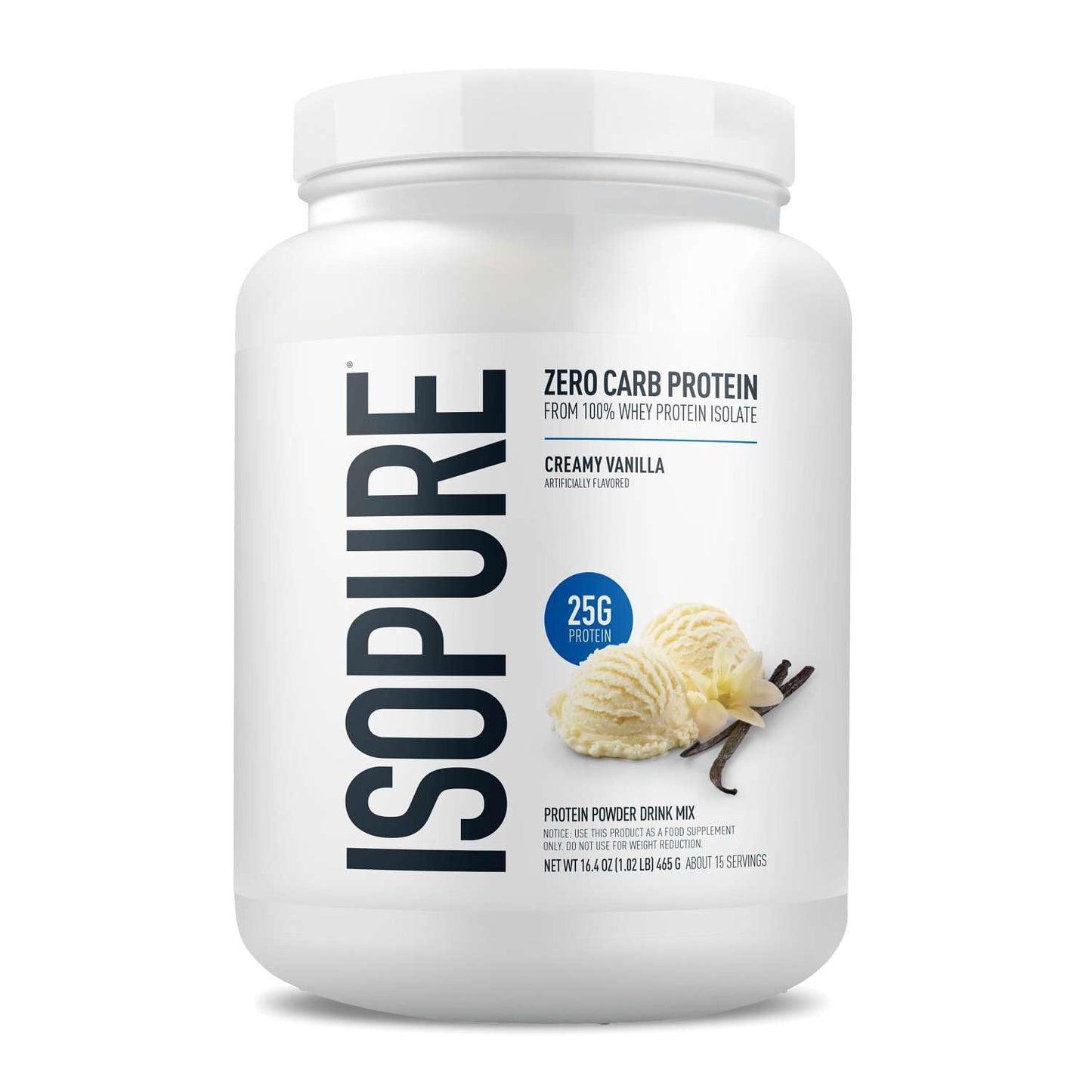 Isopure Zero Carb 100% Pure Whey Isolate Protein Powder, 16 Servings