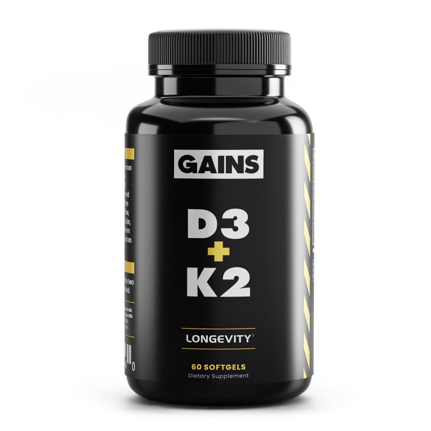 Gains in Bulk D3 K2 Supplement Softgels 6 Count