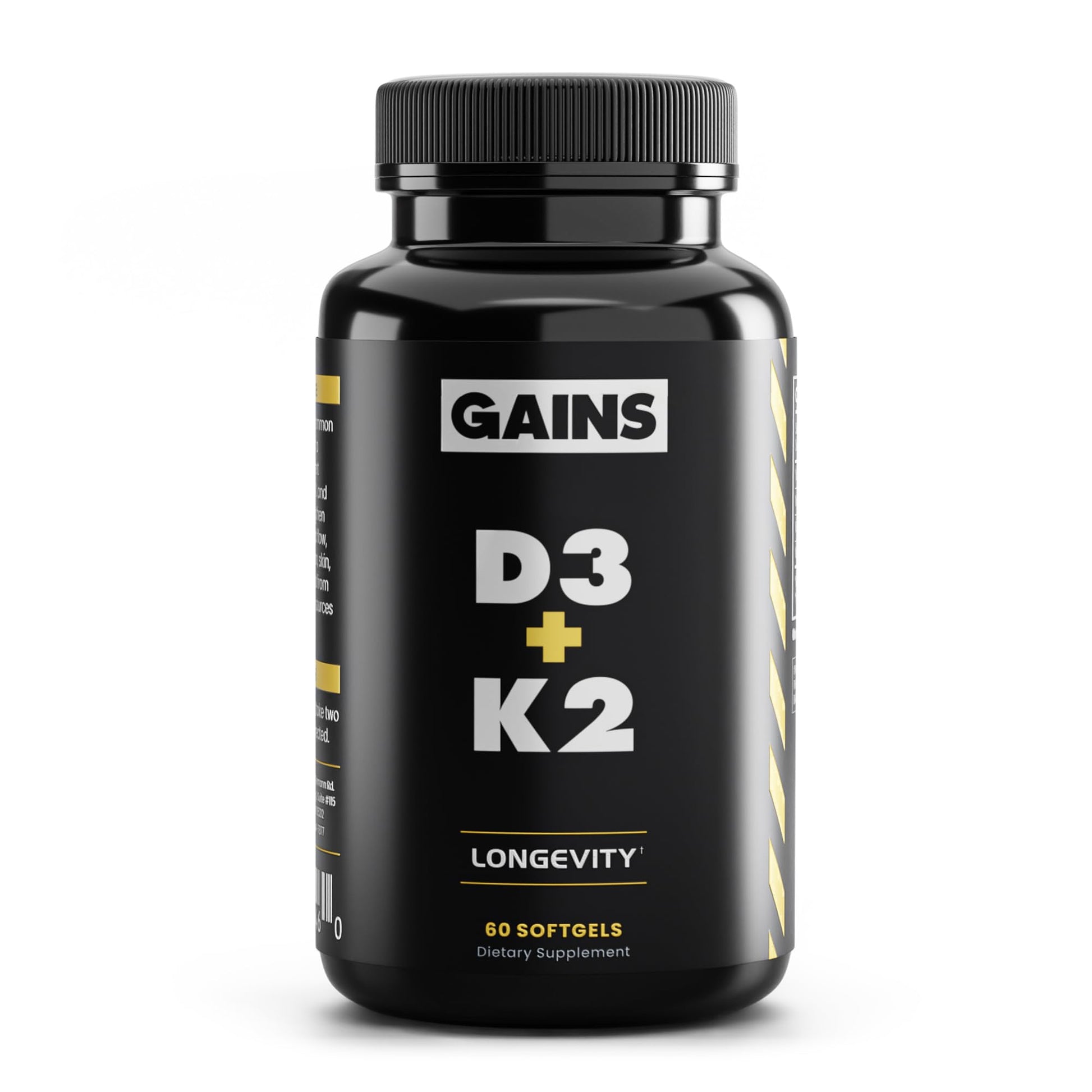 Gains in Bulk D3 K2 Supplement Softgels 6 Count