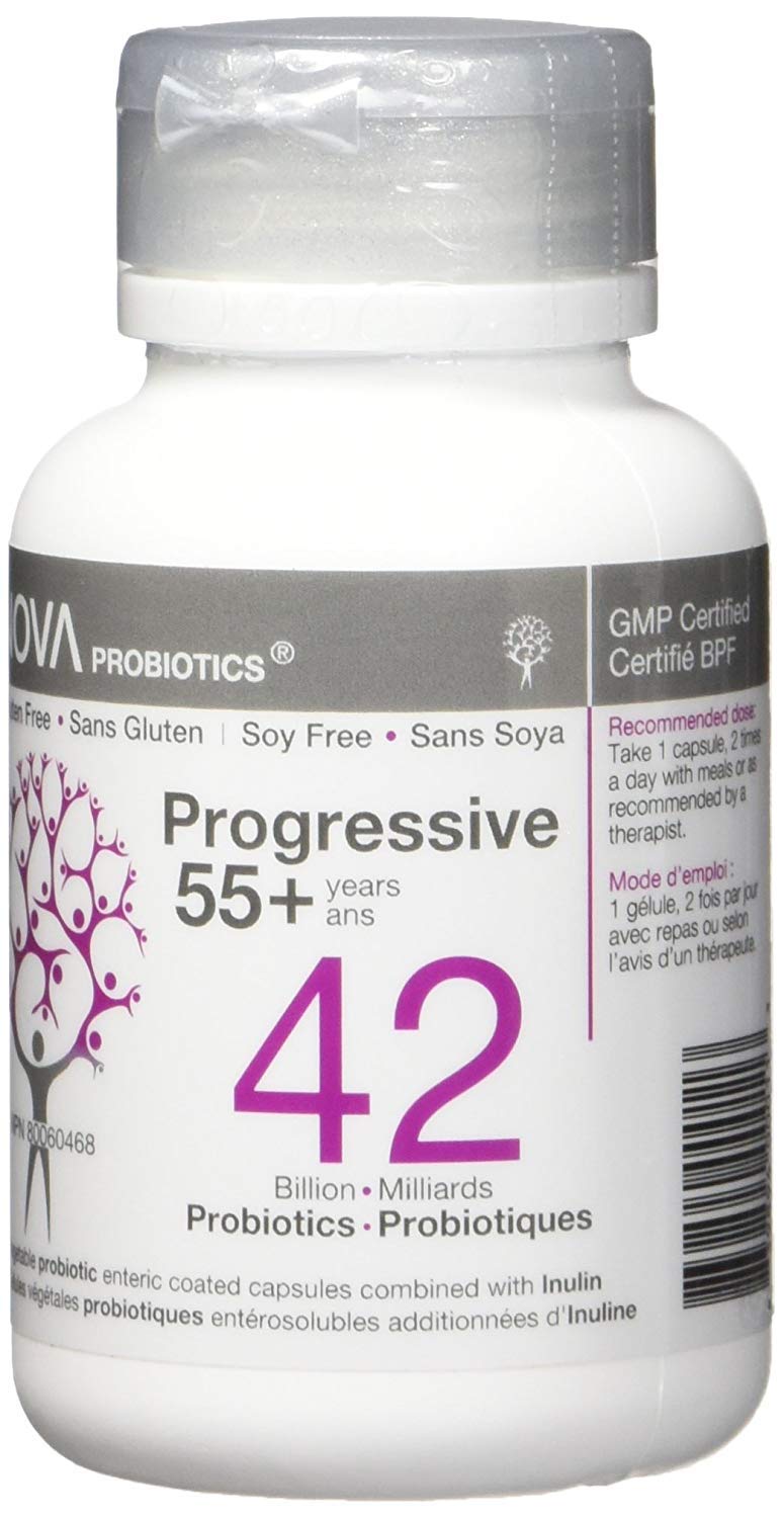 NOVA Probiotics Multi-Strain Progressive 55+ 42 Billion Probiotics per Capsule, 60 Capsules